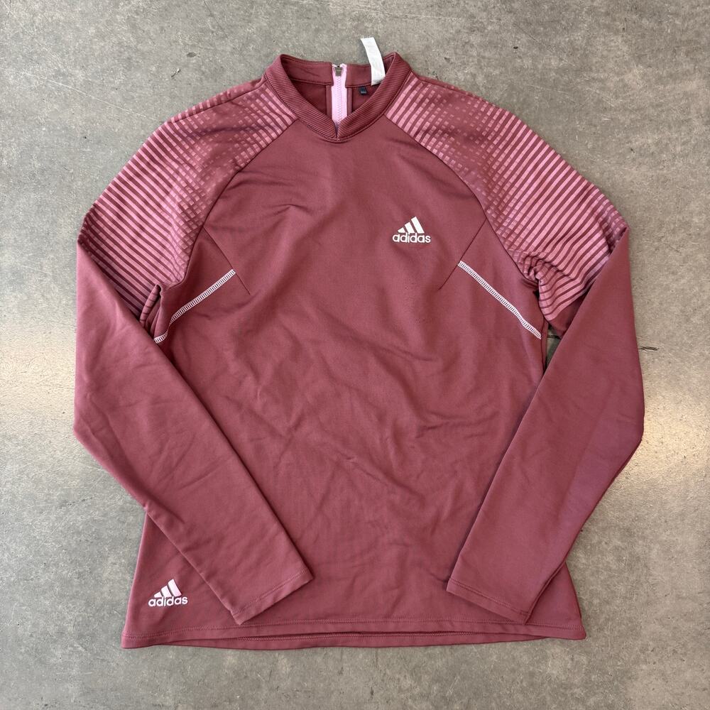 Adidas Embroidered Longsleeve Medium Athletic Running Pullover Mauve
